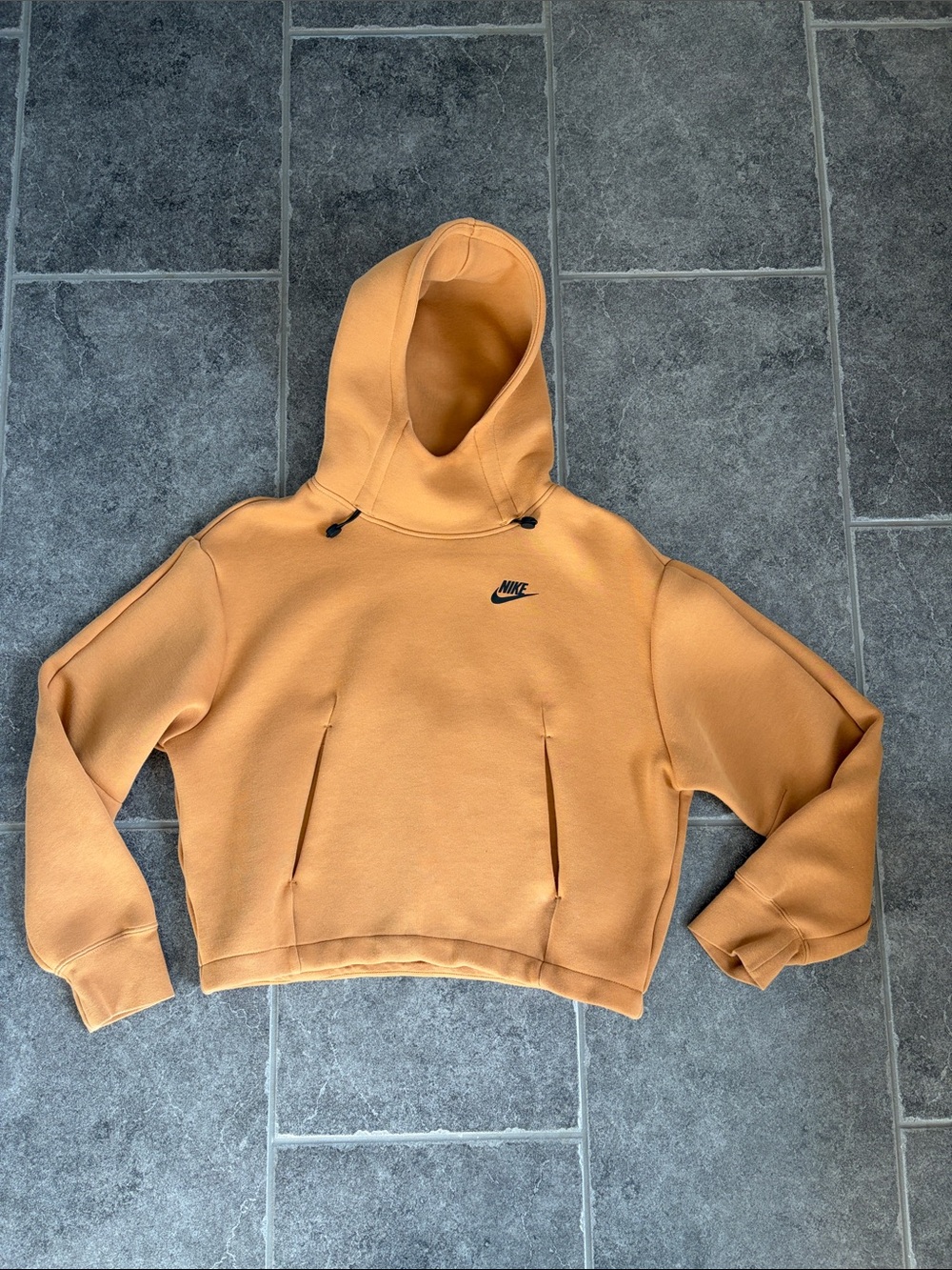 Nike Women's Peach-Orange Cropped Hoodie